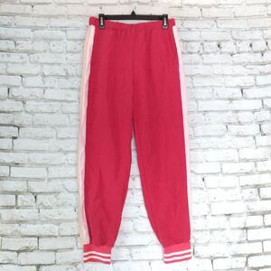 Cobra Windbreaker Track Pants Womens Large Pink Stripe Joggers Activewear Casual